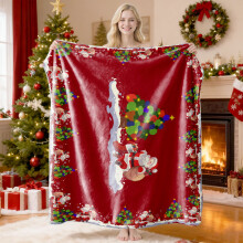 Queen Size Flannel Blanket Christmas Print 75x100cm