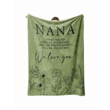 Flannel Throw Blanket Personalized Soft Grass Green