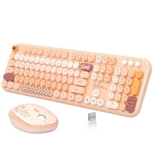 Wireless Keyboard and Mouse Set Retro Typewriter Style