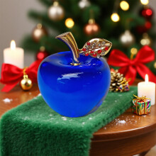 Christmas Blue Glass Ornaments Set of 6