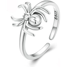 Sterling Silver Spider Ring Adjustable Open Stacking Ring
