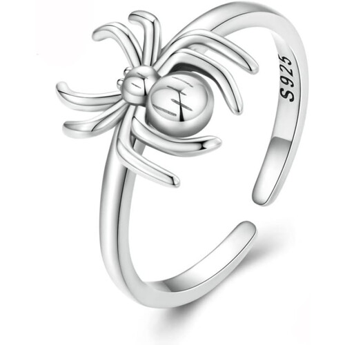 Sterling Silver Spider Ring Adjustable Open Stacking Ring