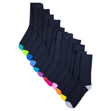 (12 UK Child-3 UK, Black/Multicoloured) Floso Childrens/Kids Socks (Pack of 12)