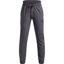 (11-12 Years, Castle Rock Grey/Black) Under Armour Childrens/Kids Vibe Woven Relaxed Fit Joggers