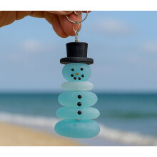 Sea Glass Christmas Ornaments Coastal Theme 8cm