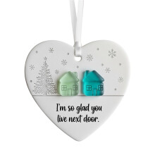 DAMAI Heart Sea Glass Ornament Friendship Decor