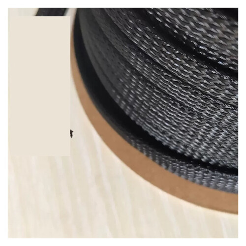 Black PET Insulated Braid Sleeving 1 Meter 2