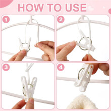 Lot de 60 Crochets à Linge Multi-Usages avec Pinces de Suspension en Corde Plastique pour Vêtements de Bébé et Rangement de Placard