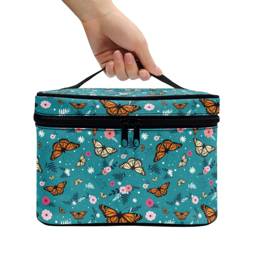 Cosmetic Bag Butterfly Floral Pattern Large Capacity 2