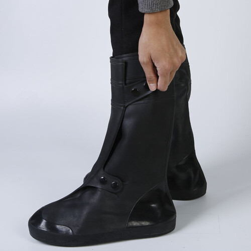 Waterproof Boot Cover Black Plastic Reusable 1 Pair XXL 1