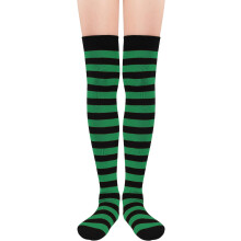 Women's Striped Thigh-High Socks Over-the-Knee