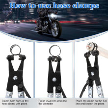7-22mm Spring Hose Clamp Assortment with Swivel Flat Band Fuel Clips Hose Clamp Plier, Small Hose Clamps Hoses