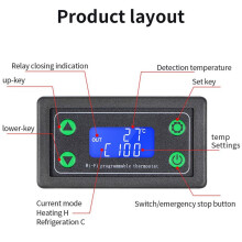 2X Tuya WIFI High Temperature Controller Digital Programmable Thermostat K-Type Thermocouple -99-999 Degrees ZFX-TW01