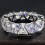 Silver Retro Triangular Rhinestone Ring Alloy Zircon Size 5