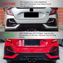LED Rear Bumper Reflector Light for Hatchback Type R 4-Door Sedan 2021-2023 Turn Signal Brake Lamp