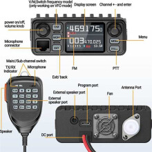 AR-8118 Dubbelbands -Mobilradio 25W HD-Röst Dubbel PTT HD-Tal