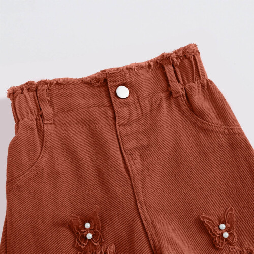 Girls Brown 2-Piece Outfit Set Polyester Size 9-10T