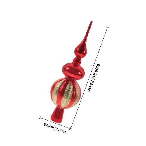Christmas Tree Top Ornament Red Plastic Sphere 1