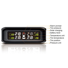Draadloos Zonne- Car Tpms-Bandenspanningsalarmsysteem Autoveiligheid Bandenspanningscontrolesysteem Digitaal Display