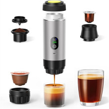 3in1 Portable Electric Espresso Machine-20Bar Self‑Heating Camping Coffee Maker with 7500mA Battery,for Travel,Office