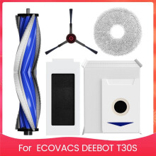 For DEEBOT T30S Combo Robot Vacuum, T30s Replacement Parts Main Side Brush Hepa Filters Mop Pads Dust Bags