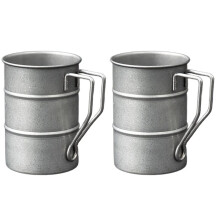 Metal Beer Mug Rustic Style Drinkware 304 Stainless Steel Beer Mug with Handle, Vintage Drinkware Metal Mug