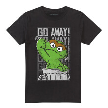 (XL, Black) Sesame Street Unisex Adult Go Away T-Shirt