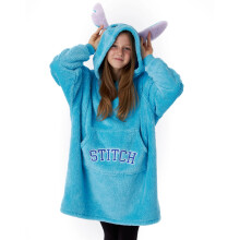 (9-13 Years, Blue) Lilo & Stitch Girls Hoodie Blanket