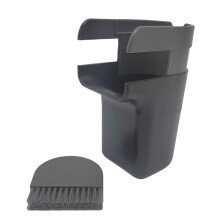 Creativity 2 in 1 Deskside Trash Can with Broom with Lid Desktop Trash Can Plastic Portable Garbage Basket Container