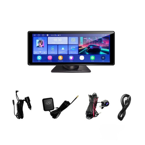 Android 13 10,26 Polegadas 2G+32G DVR de Carro Sem Fio CarPlay Android Auto Mirror Link Dash Cam Navegação  AUX FM
