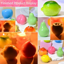 5Pcs Fruit Candle Molds Set, 3D , Pear, Orange, Lemon & Peach Silicone Molds for Candle Making DIY Candle Soap