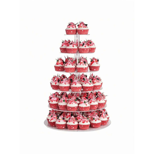 Clear Acrylic Cupcake Stand 6-Tier 80-Cupcake