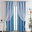 Double-Layer Sheer and Blackout Curtains Blue 132x160cm 2 1