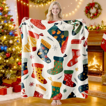 Christmas Print Flannel Blanket Full Size 75x100cm