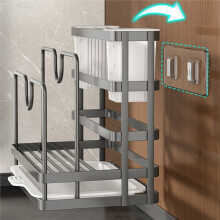 Kitchen Storage Shelf MultiFunction Kitchen Stand Holder Sink Storage Rack Steel Soap Holder Towel Rack White