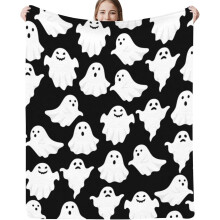 Halloween Ghost Flannel Throw Blanket 2025