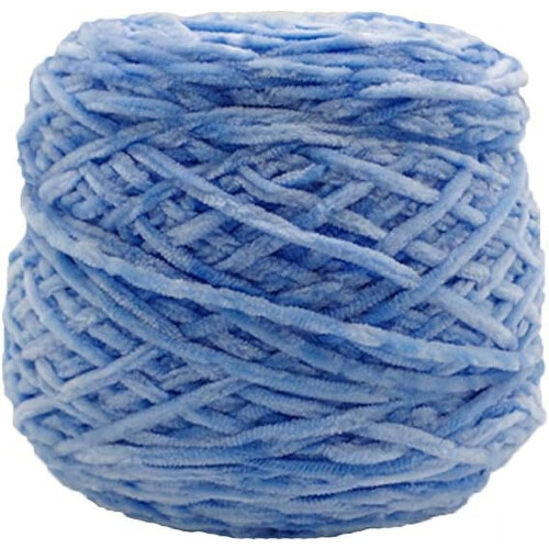 Light Blue Chenille Velvet Yarn Bulky 250g