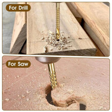 6Pcs Titanium Coated HSS Twist Drill Bits, 3-8mm Hex Shank Serrated Cutting Drill Bit Spiral Saw Drill Bit
