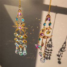 Crystal Suncatcher Outdoor Wind Chimes Garden Wind Music 3d Wind Spinner Hanging for Garden Rainbow Maker Decoration A