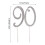 FRCOLOR Silver Alloy Cake Topper with Rhinestones 90th 4