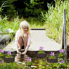 4 Pcs X Aquatic Planting Bags - Reusable Mesh Water Garden Pond Plant Pot - Breathable Square Lily Pots for Swamp B