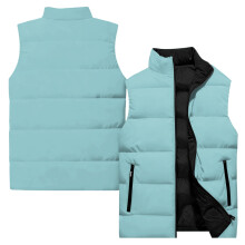 Men's Sleeveless Cotton-Padded Vest Light Blue M