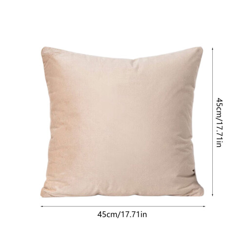 Beige Velvet Throw Pillow 45x45cm with Insert 2