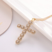 Cross Pendant Necklace for Women with Zircon