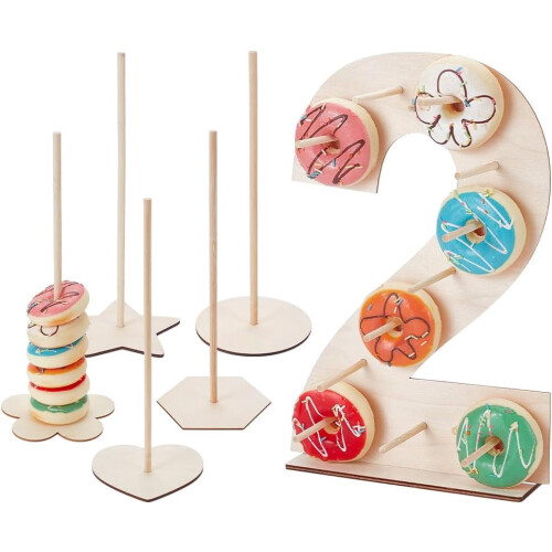 Wooden Donut Stand Set 6-Piece