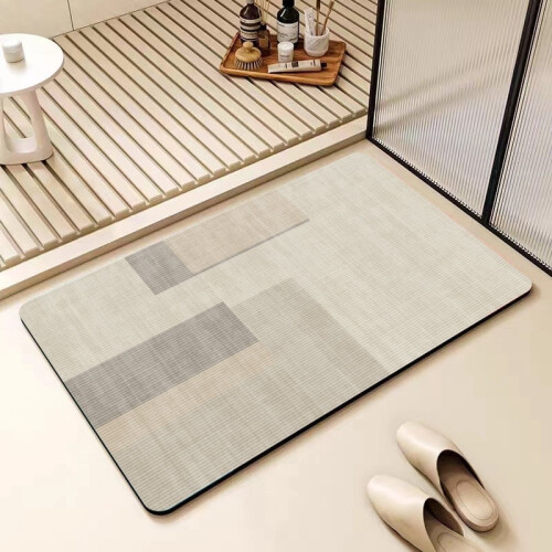 Bathroom Mat Non-Slip Quick-Dry Super Absorbent Thin Rubber