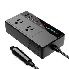 200W Car Inverter 12V to 110V AC Power Inverters 3 USB 1 Type-C Adapter Car Plug Converter with Screen US Plug
