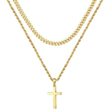 Nail Cross Necklace Stainless Steel Vintage Black Gold