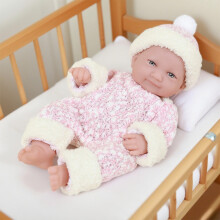 Baby Doll for Girls White Long Sleeve Dress-Up Toy with
