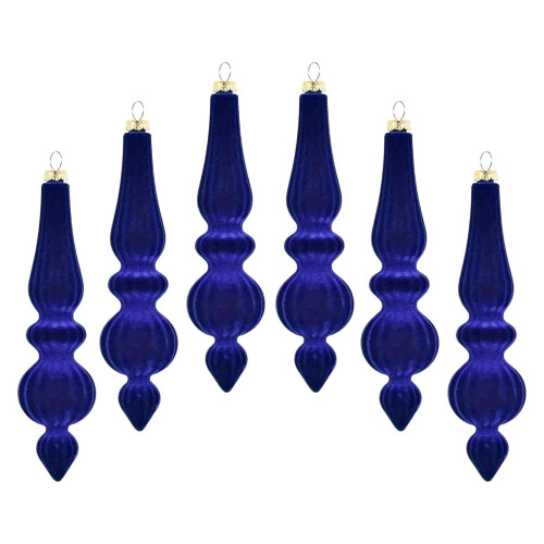 6.7-inch Shatterproof Plastic Christmas Ornaments Blue 6 pcs